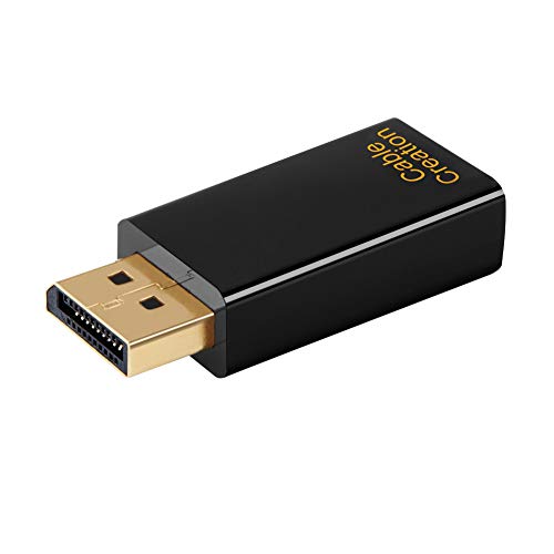 Product Cover Displayport to HDMI Adapter, CableCreation 4K 3D Gold Plated DP to HDMI Converter Male to Female 1.4V Black