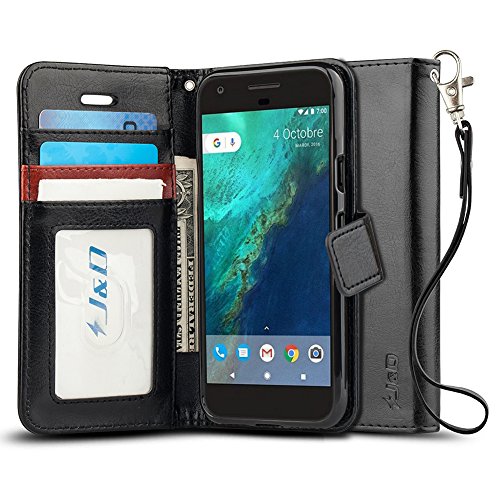 Product Cover J&D Case Compatible for Google Pixel Case, [Wallet Stand] [Slim Fit] Shock Resistant Flip Cover Wallet Case for Google Pixel Wallet Case - [Not for Pixel XL/Pixel 2/Pixel 2 XL/Pixel 3/Pixel 3 XL]