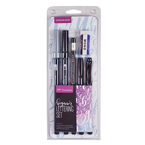 Product Cover Tombow 56190 Beginner Lettering Set. Includes Everything You Need to Start Hand Lettering, black
