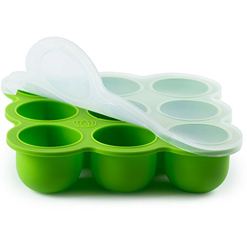 Product Cover Eco Friendly Silicone Baby Food Freezer Storage Tray | 9 Large Cups (2.5 Oz) | Clip-On Silicone Lid | Toxin and BPA Free & FDA Approved | Oven & Dishwasher Safe | Free Baby Weaning E-books