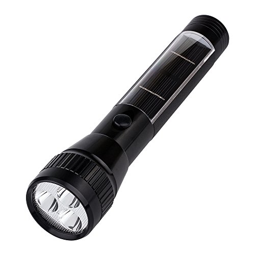 Product Cover PowerGreen Solar Flashlight, Solar Rechargeable LED Torchlight with USB for Outdoor Sports(Black)