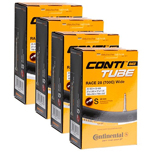 Product Cover Continental Race 28 700x25-32c Bicycle Inner Tubes - 42mm Presta Valve (Pack of 4 w/ 2 Conti Tire Levers)