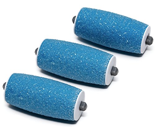 Product Cover Extra Coarse 3 Refill Rollers by Own Harmony for Electric Callus Remover CR900 - Foot Care for Healthy Feet - Best Pedicure File Tools - Refills 3 Pack Extra Coarse Replacement Roller (Blue)