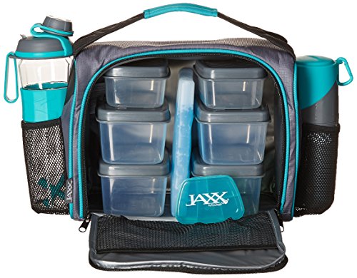 Product Cover Jaxx FitPak Deluxe Meal Prep Bag with Portion Control Container Set & Shaker Cup