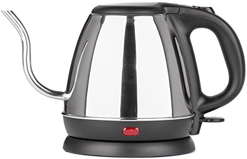 Product Cover Zell Stainless Steel Electric Kettle | Precise Thin Spout for Pour Over Coffee or Tea | 1200w Fast Heat Up and Automatic Shutoff Cordless Electric Gooseneck Water Kettle | 800 ml