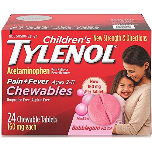 Product Cover Children's Tylenol Chewables, Acetaminophen for Pain & Fever Relief, Bubble Gum, 24 ct