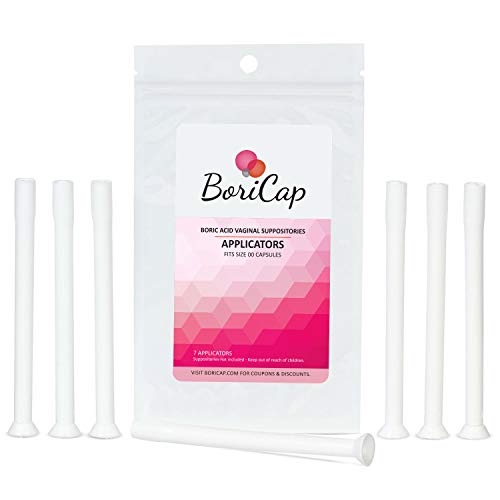 Product Cover BoriCap Vaginal Suppository Applicator 7 Count | Reusable | Fits All Size 00 Capsules | Ideal for Boric Acid Suppositories | Individually Wrapped | Doctor Recommended | Made in The USA