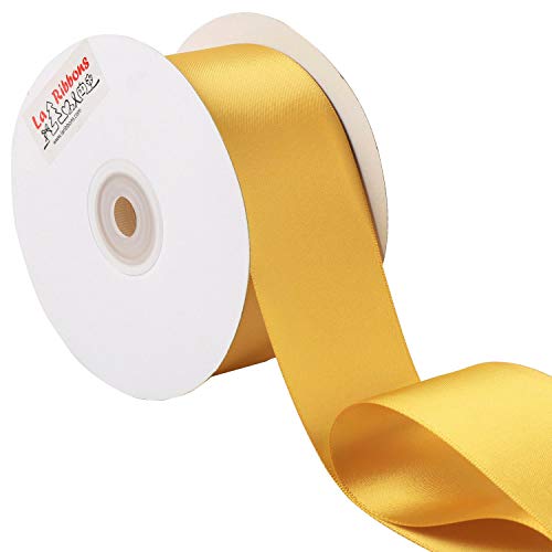 Product Cover Laribbons 2 inch Wide Double Face Satin Ribbon - 25 Yard (690-Old Gold)