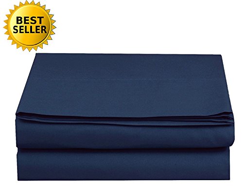 Product Cover Luxury Fitted Sheet on Amazon Elegant Comfort Wrinkle-Free 1500 Thread Count Egyptian Quality 1-Piece Fitted Sheet, Twin/Twin XL Size, Navy Blue