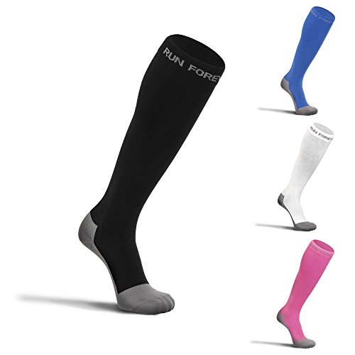 Product Cover Run Forever Sports Compression Socks for Men & Women - 20-30mmHg Medical Grade Graduated Stockings