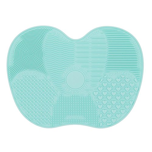 Product Cover Ranphykx Silicon Makeup Brush Cleaning Mat Makeup Brush Cleaner Pad Cosmetic Brush Cleaning Mat Portable Washing Tool Scrubber with Suction Cup