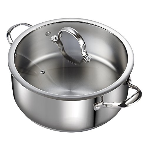 Product Cover Cooks Standard 7-Quart Classic Stainless Steel Dutch Oven Casserole Stockpot with Lid