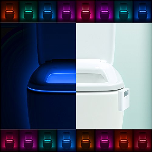 Product Cover LumiLux Toilet Lights Motion Detection - Advanced 16-Color LED Toilet Bowl Light, Internal Memory, Light Detection (White)