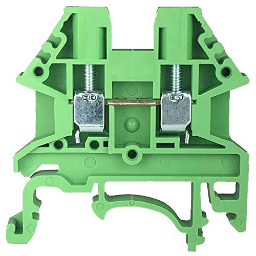 Product Cover Dinkle Green DK2.5N-GN DIN Rail Terminal Block Screw Type UL 600V 20A 12-22AWG, Pack of 100