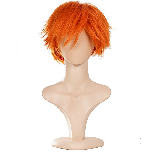Product Cover Ecvtop Wigs for Mens' Death Note Male Short Hair Wig Costume Cosplay Wigs (Orange)