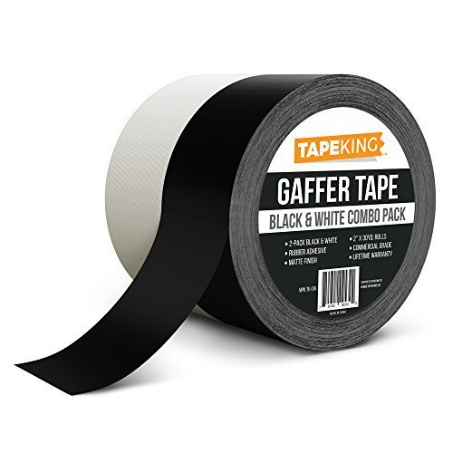 Product Cover Tape King Professional Grade Premium Gaffer Tape, 2 Inch X 30 Yards each (Black & White Combo Pack)