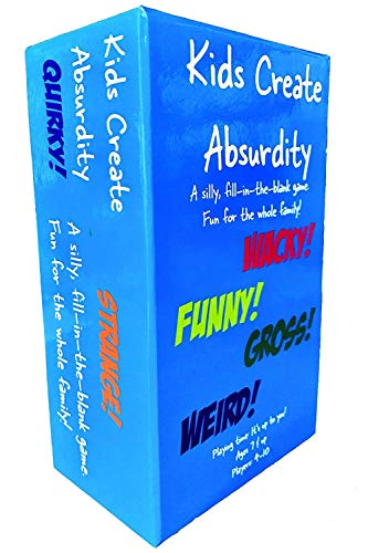 Product Cover Kids Create Absurdity: Warning: May Cause Belly Laughter! A Family-Card-Game For Kids With Funny Questions and Hilarious Answers Fun For Kids, Adults Teens and Tweens Great Christmas Stocking Stuffer!