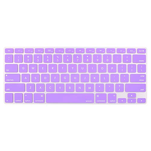 Product Cover MOSISO Silicone Keyboard Cover Compatible with MacBook Pro 13/15 Inch (with/Without Retina Display, 2015 or Older Version),Older MacBook Air 13 Inch (A1466 / A1369, Release 2010-2017), Light Purple