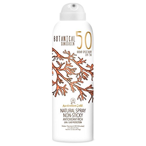 Product Cover Australian Gold Botanical Sunscreen Natural Spray SPF 50, 6 Ounce | Broad Spectrum | Water Resistant