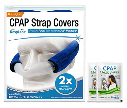 Product Cover CPAP Headgear Strap Covers, Mask Pads - Universal 2 Pack | Extremely Comfortable Soft Fleece | Machine Accessories & Equipment Supplies by RespLabs