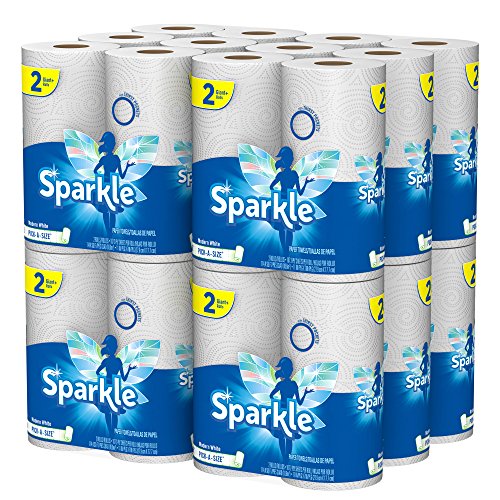 Product Cover Sparkle Paper Towels, 24 Giant+ Rolls = 46 Regular Rolls, Pick-A-Size, White, 107 Sheets Per Roll