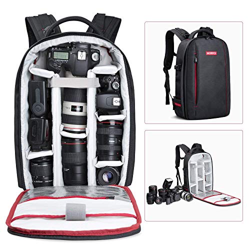 Product Cover Beschoi DSLR Camera Backpack Waterproof Camera Bag for SLR/DSLR Camera, Lens and Accessories, Black (Large)