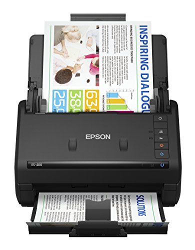 Product Cover Epson WorkForce ES-400 Color Duplex Document Scanner for PC and Mac, Auto Document Feeder (ADF)