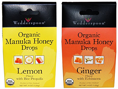 Product Cover Wedderspoon Organic Manuka Honey Drops (Ginger and Lemon Pack of 2)