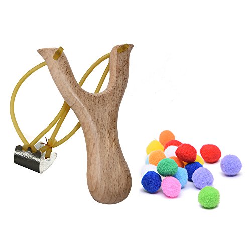 Product Cover TOPRADE Slingshot with Cotton Ammo for Outdoor Games Safe for Kids (Wooden Slingshot)