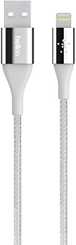 Product Cover Belkin MIXIT DuraTek Lightning to USB Cable - MFi-Certified iPhone Charging Cable for iPhone XS, XS Max, XR, X, 8/8 Plus and more (4ft/1.2m), Silver