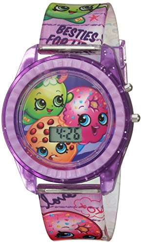 Product Cover Shopkins Girls' Quartz Watch with Plastic Strap, Purple, 17 (Model: KIN4116)