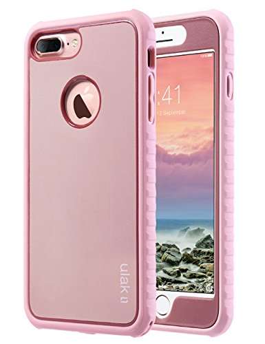 Product Cover ULAK iPhone 7 Plus Case, Shockproof Flexible TPU Bumper Case Front and Back Protection, Durable Anti-Slip Slim Lightweight Protective Phone Cover for iPhone 7 Plus 5.5 inch, Rose Gold