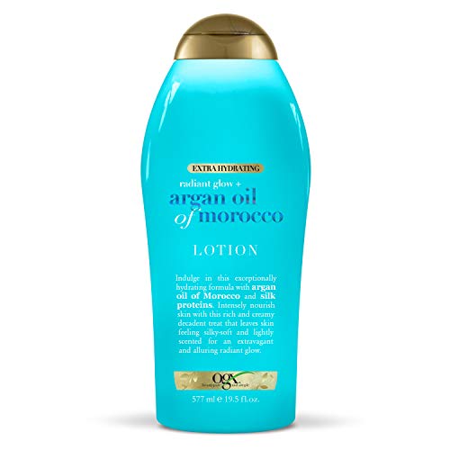Product Cover OGX Radiant Glow + Argan Oil of Morocco Extra Hydrating Lotion, 19.5 Fl Oz (Pack of 1)