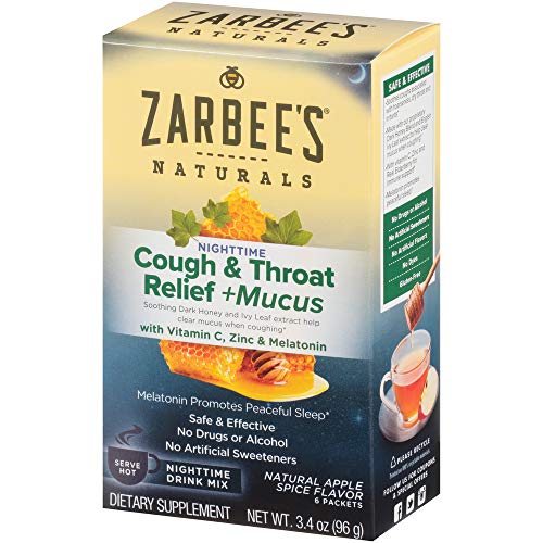 Product Cover Zarbee's Naturals Cough & Throat Relief + Mucus Nighttime Drink Mix, Apple Spice Flavor, 6 Packets