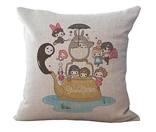 Product Cover HomeTaste Cute Totoro Decorative Linen Throw Pillow Cover 18x18