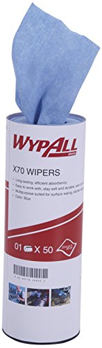 Product Cover WypAll X70 Reusable Cleaning Cloth, High Absorbent and Reusable Kitchen Towel for wiping and cleaning, Pack of 50 sheet, Reusable Wiper, Blue Color
