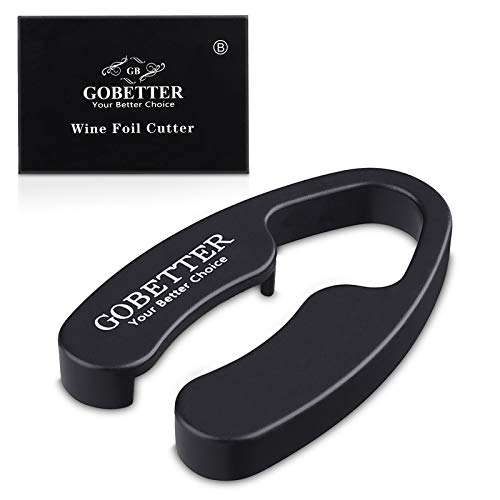 Product Cover GoBetter [Pack of 2] Wine Foil Cutter, 4 Stainless Blades Foil Remover for Wine Bottles - Removes Foil Top Effortlessly - Gift Box Package for Wine Lovers (Black)
