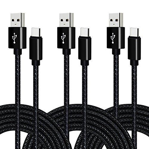 Product Cover USB C Cable 10Ft, CIKOO 3 Pack Durable Braided Type C Fast Charging Cable for Galaxy Note 9 8 S9 S8 C9 Pro Oneplus 5 6 6T Google Pixel 3/2 XL LG G7 G6 V40 V35 Moto HTC Huawei ZTE