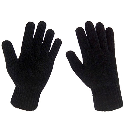 Product Cover LETHMIK Mens Winter Thick Gloves Black Knit with Warm Wool Lining