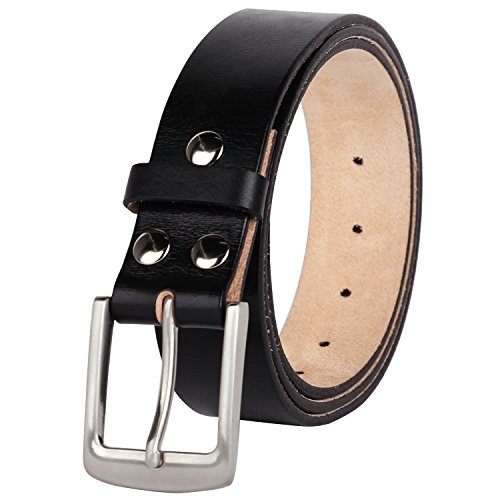 Product Cover NPET Mens Replacement Leather Belt Strap with Snaps Genuine Full Grain Leather Belt 1.5