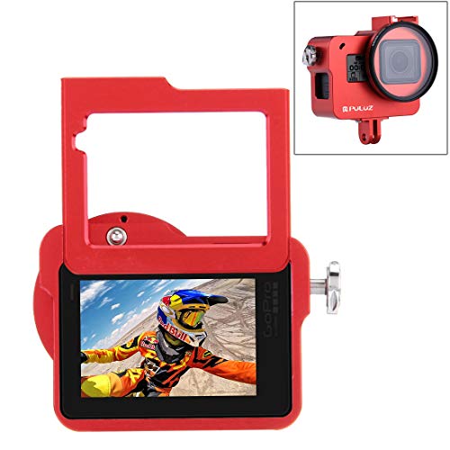 Product Cover PULUZ Housing Shell Case CNC Aluminum Alloy Protective Cage with Insurance Frame & 52mm UV Lens for GoPro Hero 7 Black HERO6/ 5 New Hero (Red)