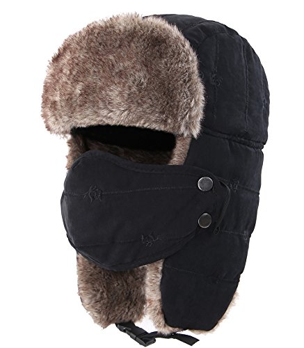 Product Cover Connectyle Warm Trapper Hat Windproof Winter Russian Hats with Mask Ushanka Hat