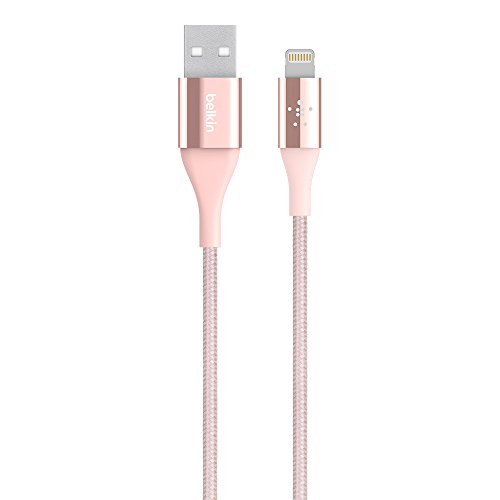 Product Cover Belkin MIXIT DuraTek Lightning to USB Cable - MFi-Certified iPhone Charging Cable for iPhone XS, XS Max, XR, X, 8/8 Plus and more (4ft/1.2m), Rose Gold