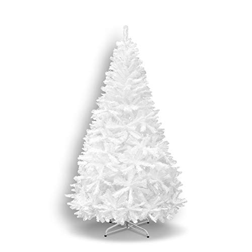Product Cover BenefitUSA Classic Pine Artificial Christmas Tree with Metal Stand, 7' White