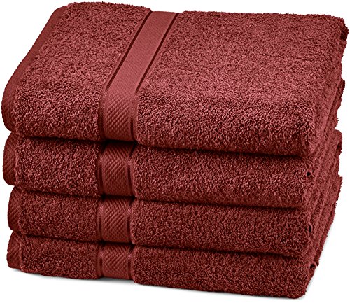 Product Cover Pinzon 4 Piece Egyptian Cotton Bath Towels Set - Cranberry
