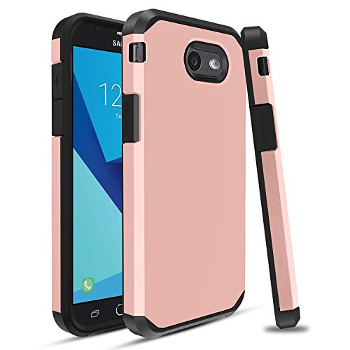Product Cover For Samsung Galaxy J3 Emerge / J3 Prime / J3 2017 / Sol 2 / Amp Prime 2 / Express Prime 2 Case, OEAGO [Shockproof] Hybrid Dual Layer Defender Protective Case Cover (Black)