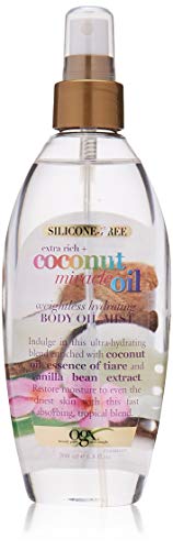 Product Cover OGX Extra Rich + Coconut Miracle Oil Weightless Hydrating Silicone-Free Body Oil Mist, 6.8 Ounce