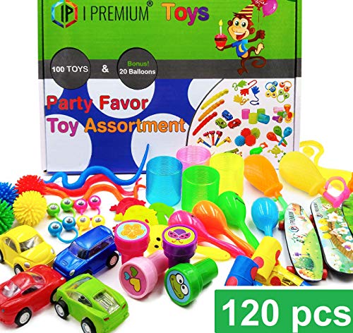 Product Cover IP I Premium 120 Pcs Toy Assortment, Party Favors for Kids, Bulk Toys, Pinata Filler, Goodie Bag Fillers, Treasure Box, Prizes for Classroom, Halloween, Carnival and Birthday. for Boys and Girls
