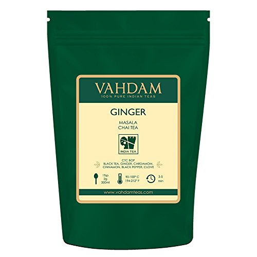 Product Cover VAHDAM, Ginger Masala Chai Tea (100 Cups) | 100% NATURAL SPICES | Authentic Indian Ginger Tea | Spiced Chai Tea Loose Leaf | Brew Hot Tea, Iced Tea or Chai Latte | 3.53oz (Set Of 2)