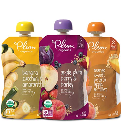 Product Cover Plum Organics Stage 2, Organic Baby Food, Fruit, Veggie and Grain Variety Pack, 3.5 Ounce Pouches (Pack of 18)